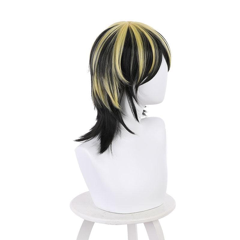 anime tokyo revengers kazutora hanemiya black yellow cosplay wigs