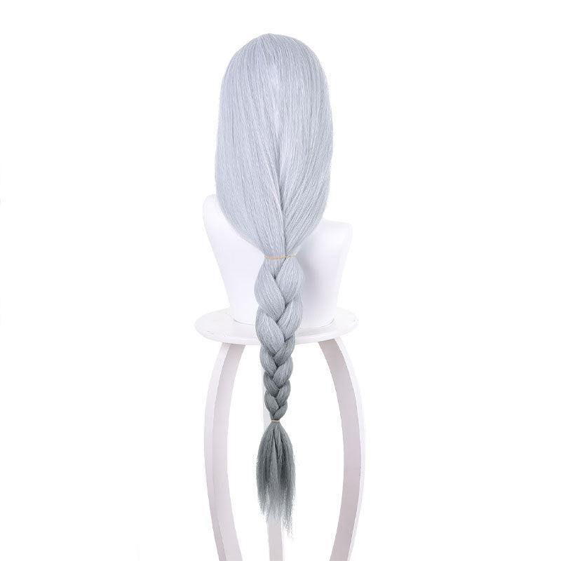 game genshin impact shenhe long grey twist braid cosplay wigs