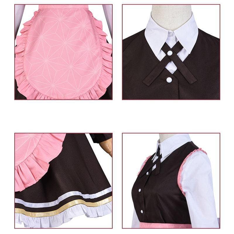 anime demon slayer kimetsu no yaiba nezuko kamado maid outfit cosplay costumes