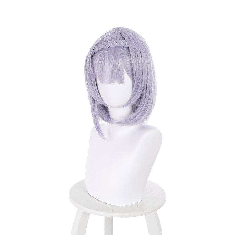 game genshin impact noelle light purple short cosplay wigs