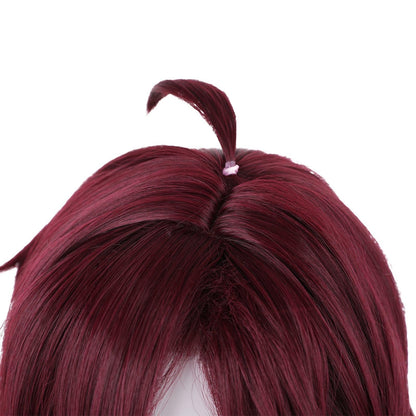 anime genshin impact shikanoin heizou red medium cosplay wig 539b