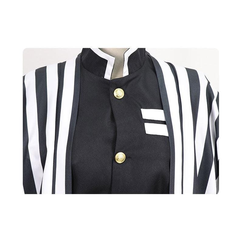 anime demon slayer kimetsu no yaiba iguro obanai kimono black white halloween cosplay costumes