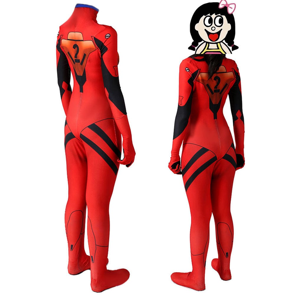 EVA ASUKA 02 Jumpsuits Cosplay Costume Adult Halloween Bodysuit