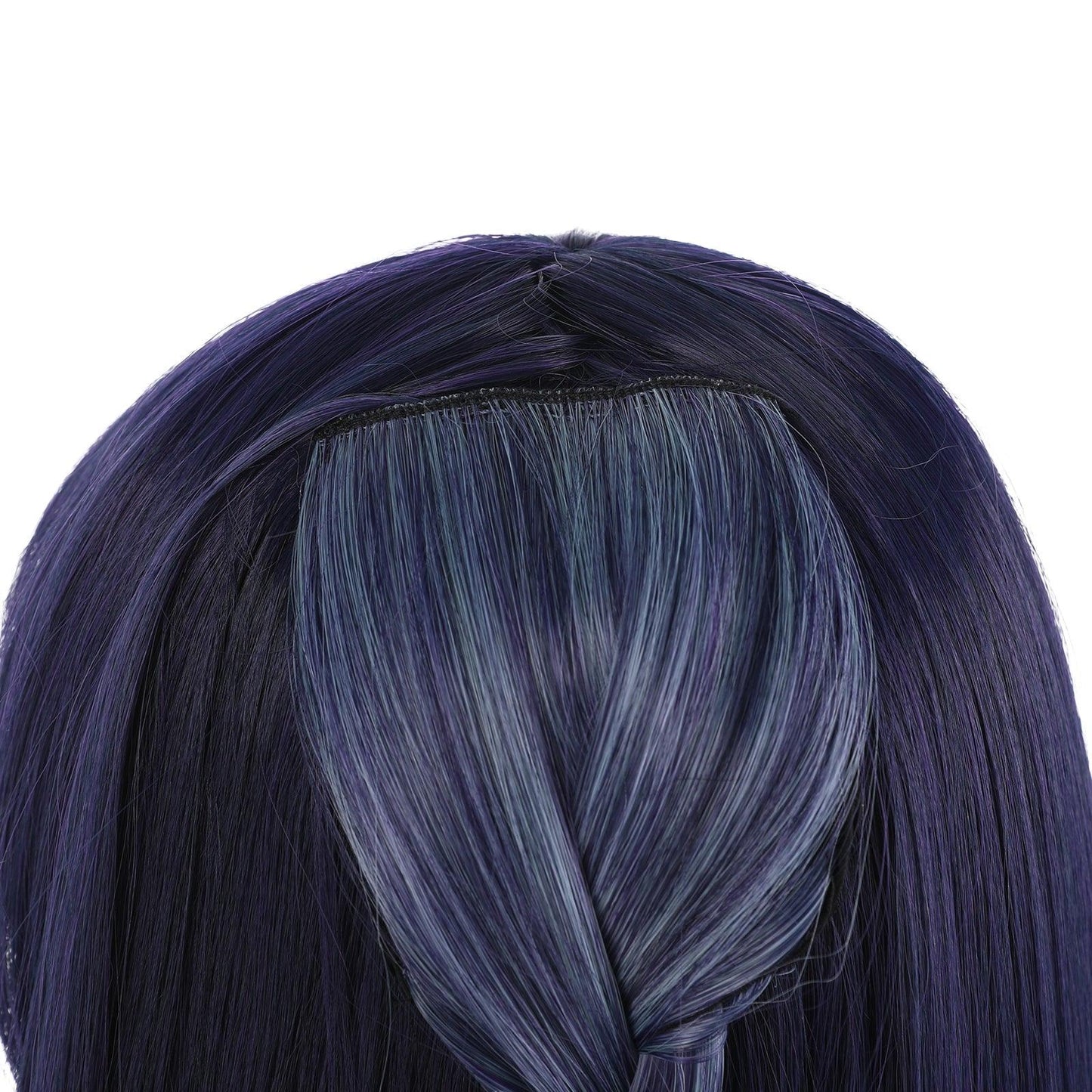 anime genshin impact yun jin dark blue long straight cosplay wig 503w