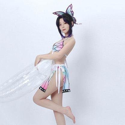 Anime Demon Slayer Kochou Shinobu Swimsuit Cosplay Costumes