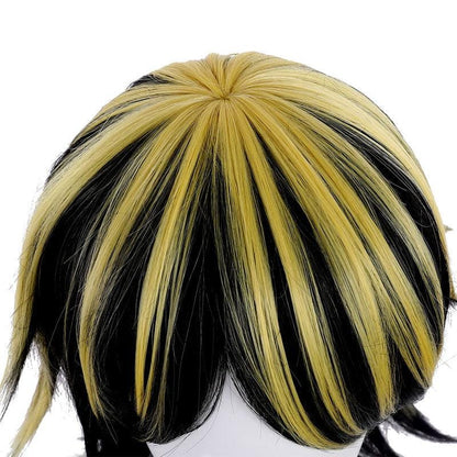 anime tokyo revengers kazutora hanemiya black yellow cosplay wigs