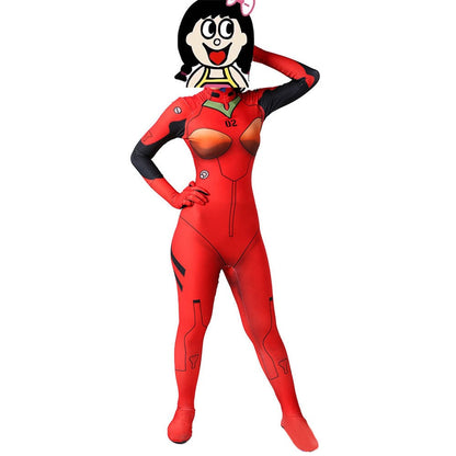 EVA ASUKA 02 Jumpsuits Cosplay Costume Adult Halloween Bodysuit