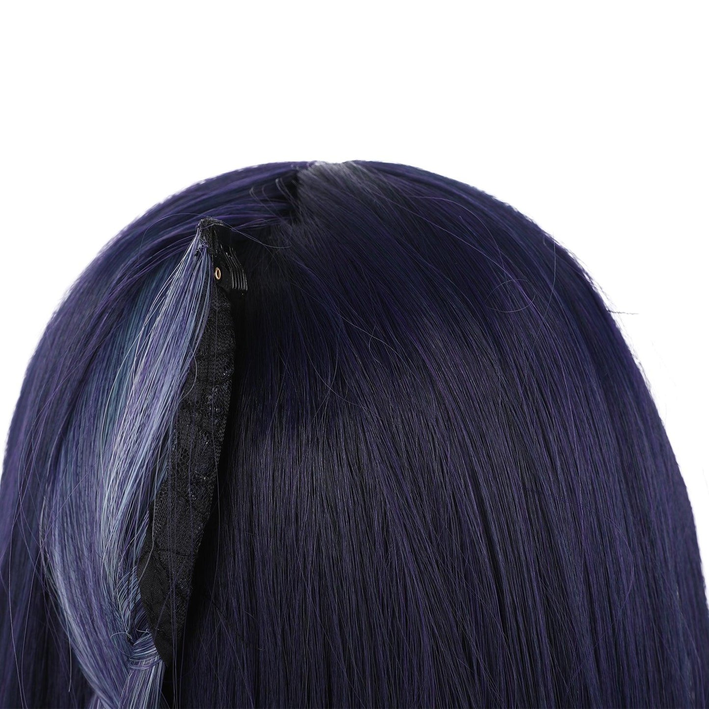 anime genshin impact yun jin dark blue long straight cosplay wig 503w