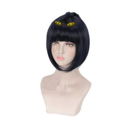 anime jojos bizarre adventure golden wind bruno bucciarati short black cosplay wigs