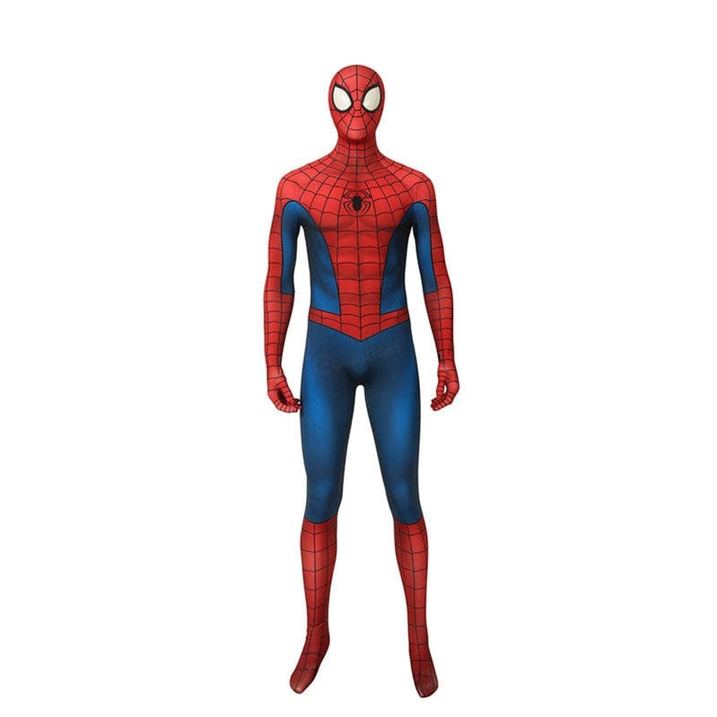 spider man elastic force jumpsuit cosplay costume with free headgear