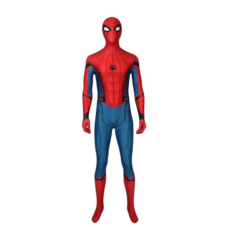 Movie Spider-Man: Far From Home Peter Parker Spiderman Jumpsuit Cosplay Costume with Free Headgear