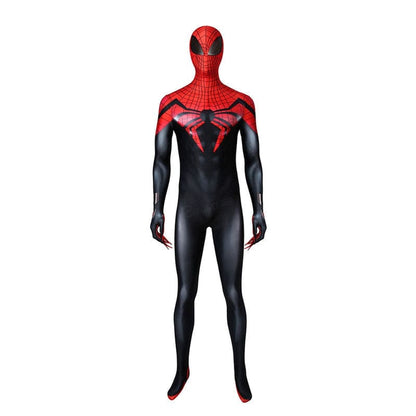 superior spider man peter parker spiderman elastic force cosplay costume jumpsuit with headgear