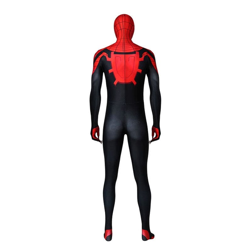 superior spider man peter parker spiderman elastic force cosplay costume jumpsuit with headgear