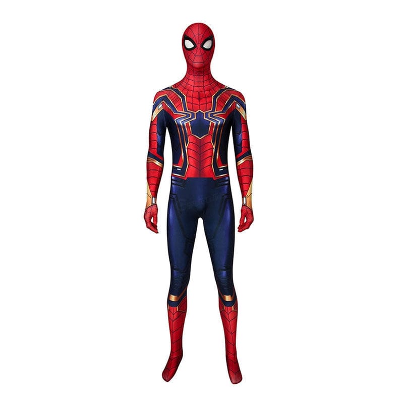 Movie Spider-Man: Far From Home Peter Parker Spiderman Jumpsuit Elastic Force Cosplay Costume with Headgear