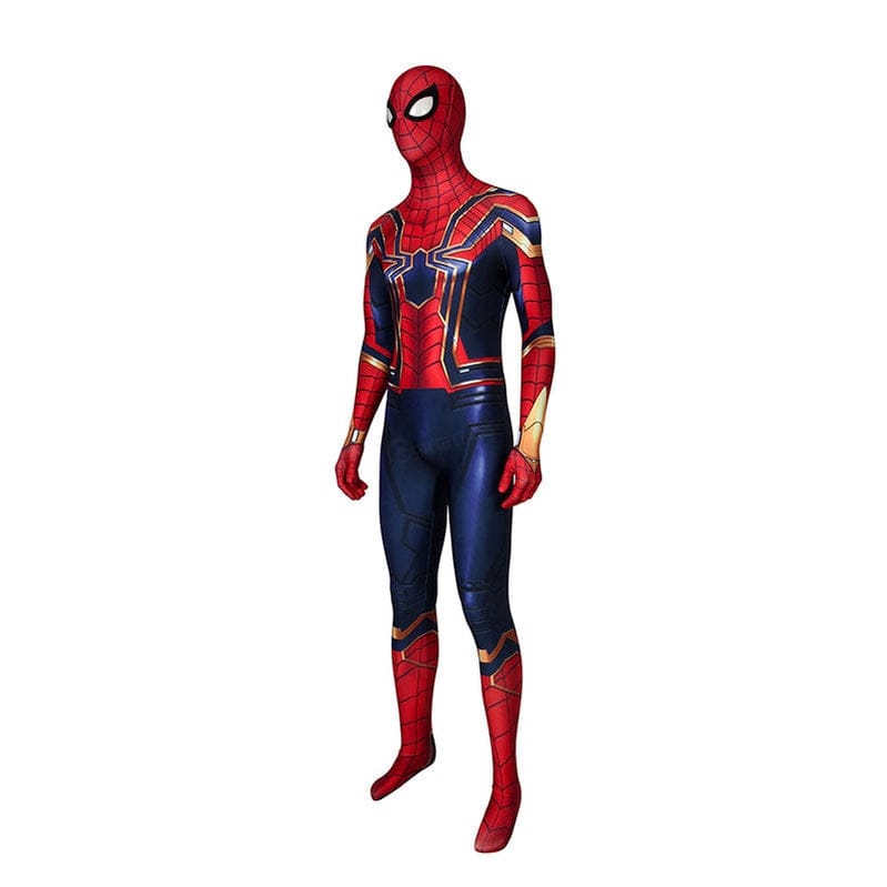 Movie Spider-Man: Far From Home Peter Parker Spiderman Jumpsuit Elastic Force Cosplay Costume with Headgear