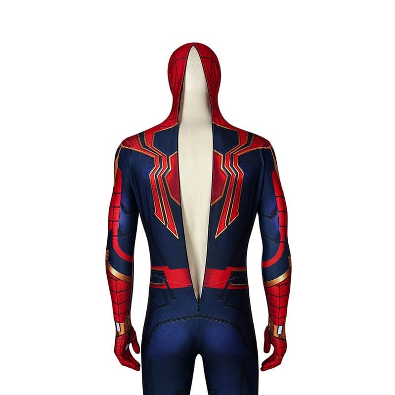 Movie Spider-Man: Far From Home Peter Parker Spiderman Jumpsuit Elastic Force Cosplay Costume with Headgear