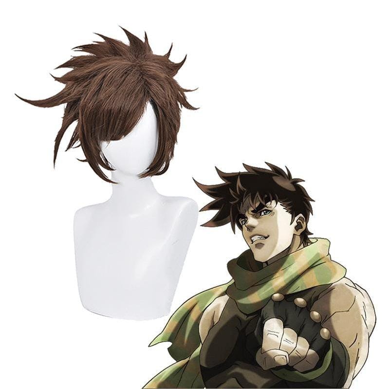 anime jojos bizarre adventure battle tendency joseph joestar short brown cosplay wigs