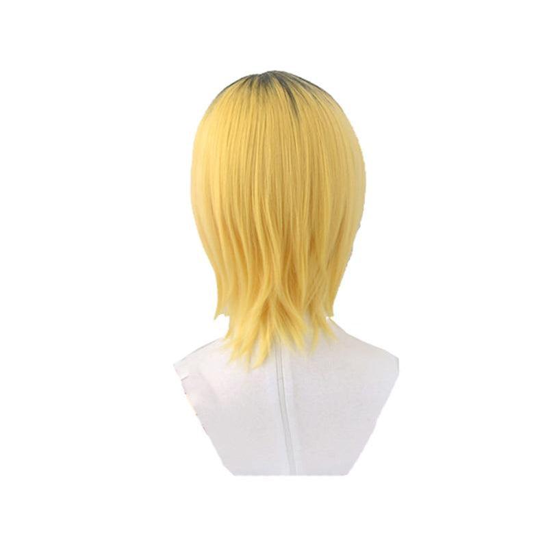 anime haikyuu kozume kenma short black fade blonde cosplay wigs