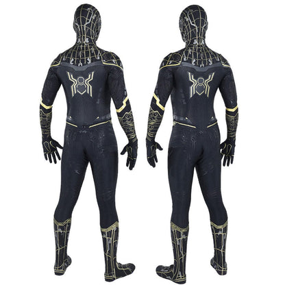 Upgraded Spider man No Way Home Black Gold Jumpsuits Adult Bodysuit