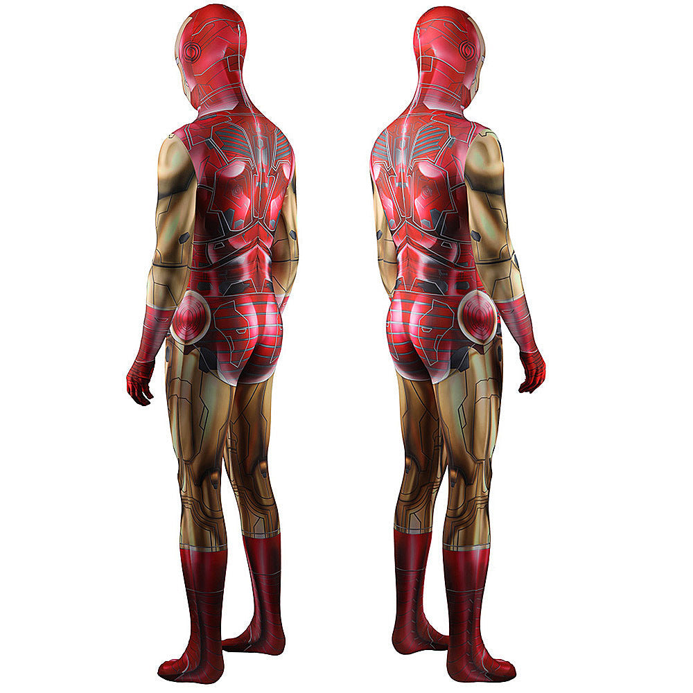 Comics Iron Man Red Jumpsuits Cosplay Costume Adult Halloween Bodysuit