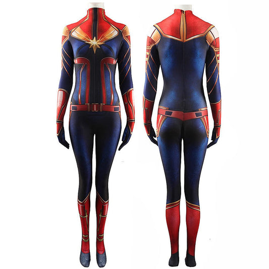 Captain Marvel Carol Danvers Jumpsuits Costume Adult Halloween Bodysuit