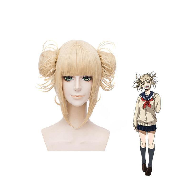 anime my hero academia himiko toga cosplay wigs short blonde wig