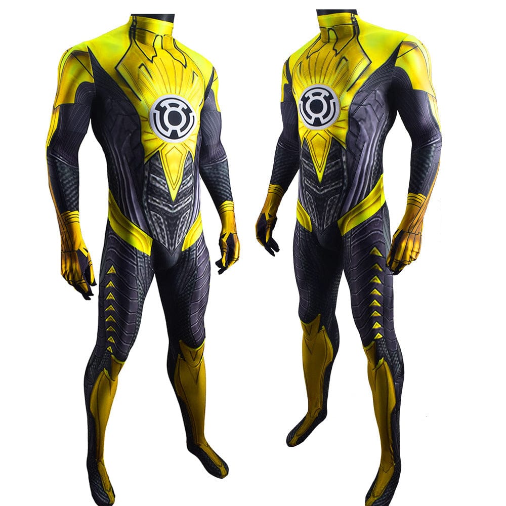 Green Lantern Thaal Sinestro Jumpsuits Costume Adult Halloween Bodysuit