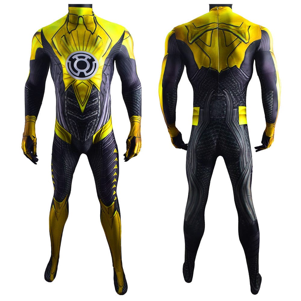 Green Lantern Thaal Sinestro Jumpsuits Costume Adult Halloween Bodysuit