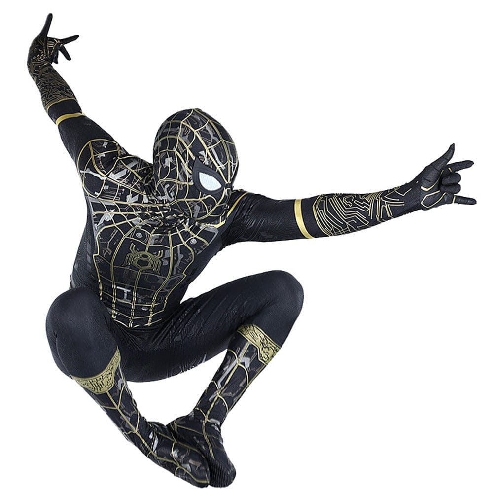 Upgraded Spider man No Way Home Black Gold Jumpsuits Adult Bodysuit