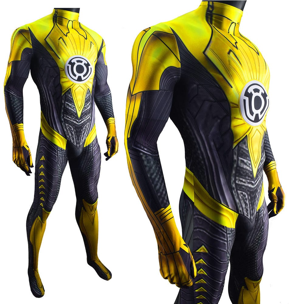 Green Lantern Thaal Sinestro Jumpsuits Costume Adult Halloween Bodysuit