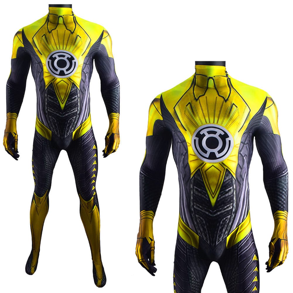 Green Lantern Thaal Sinestro Jumpsuits Costume Adult Halloween Bodysuit