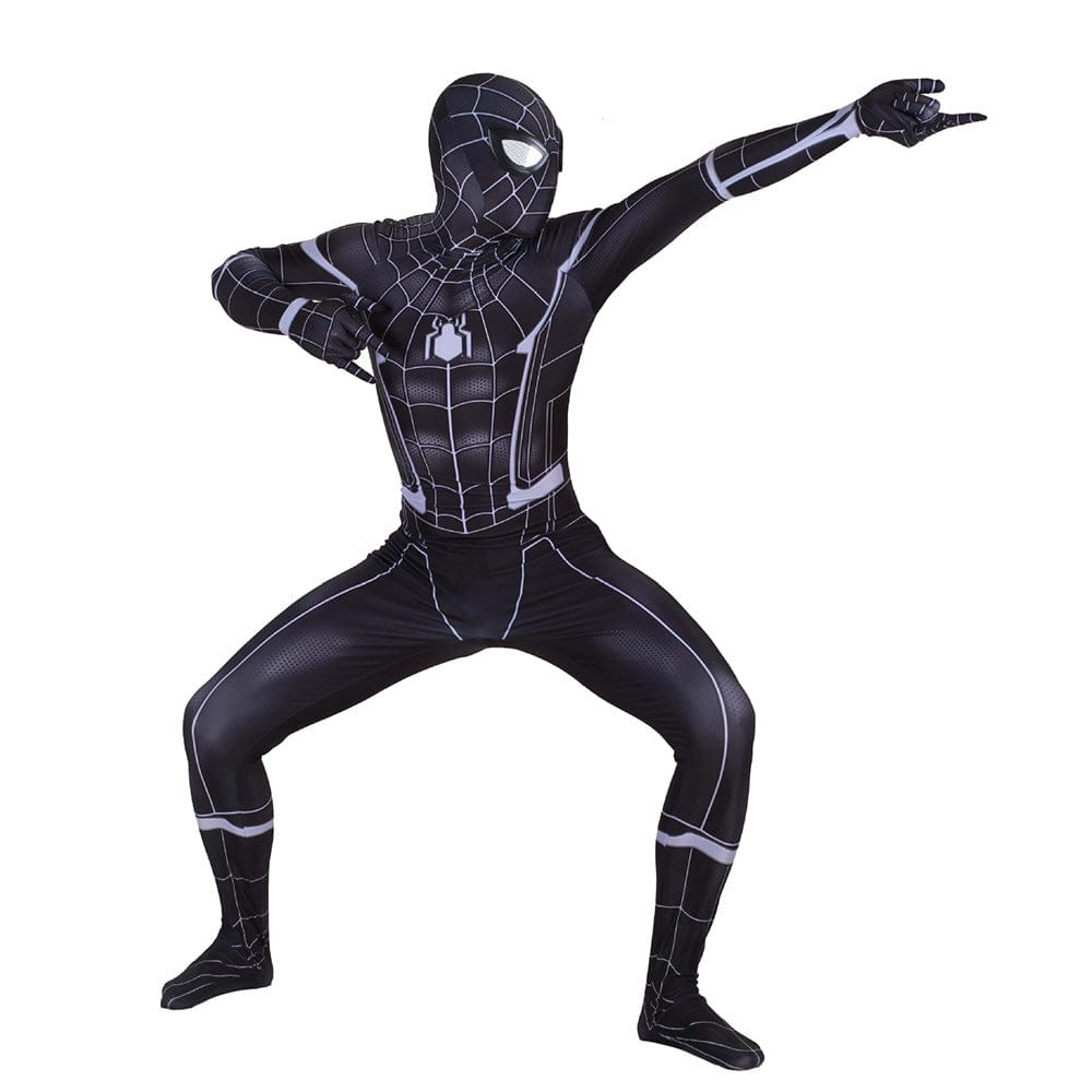 Black Spider man Homecoming Jumpsuits Cosplay Costume Adult Bodysuit