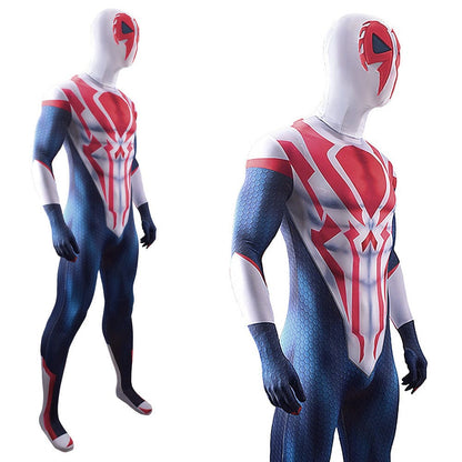 Alex 2099 White Spider-Man Jumpsuits Cosplay Costume Adult Bodysuit