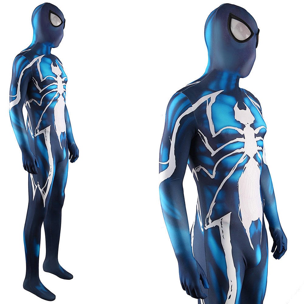 Spider Man Venom Symbiote Blue Jumpsuits Costume Adult Bodysuit