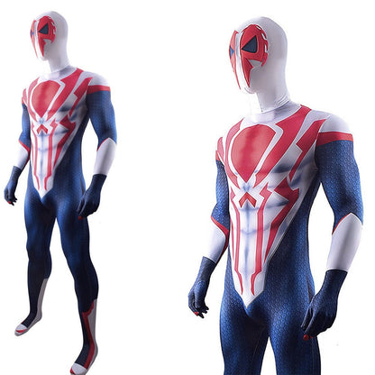 Alex 2099 White Spider-Man Jumpsuits Cosplay Costume Adult Bodysuit