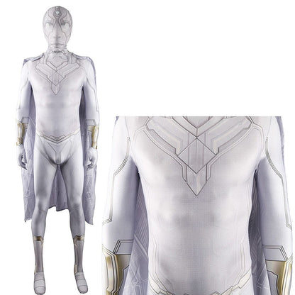 WandaVision White Vision Jumpsuits Cosplay Costume Adult Bodysuit