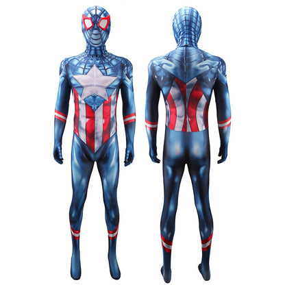 Upgraded Captain America Spider Man Jumpsuits Costume Adult Bodysuit