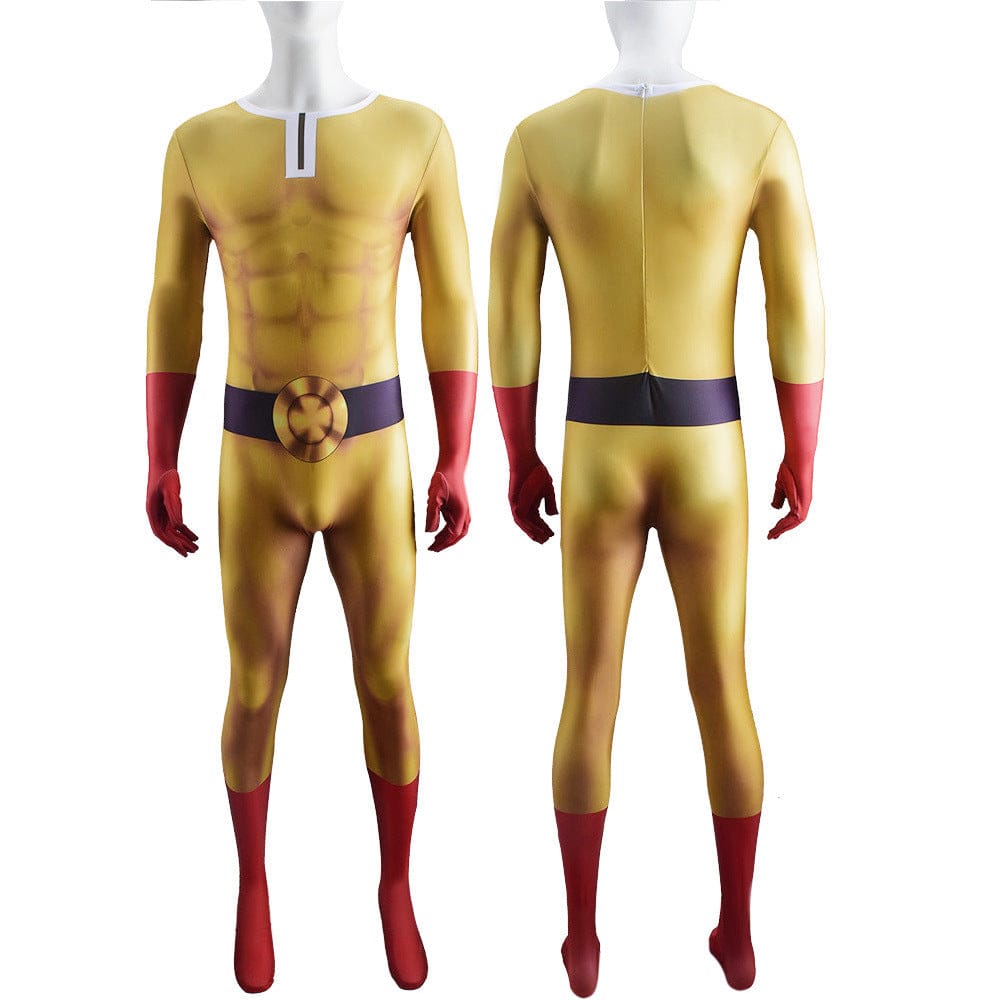 One Punch Man Saitama Jumpsuits Cosplay Costume Adult Bodysuit