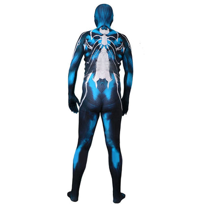 Spider-man Venom Symbiote Blue Jumpsuits Cosplay Costume Adult Bodysuit