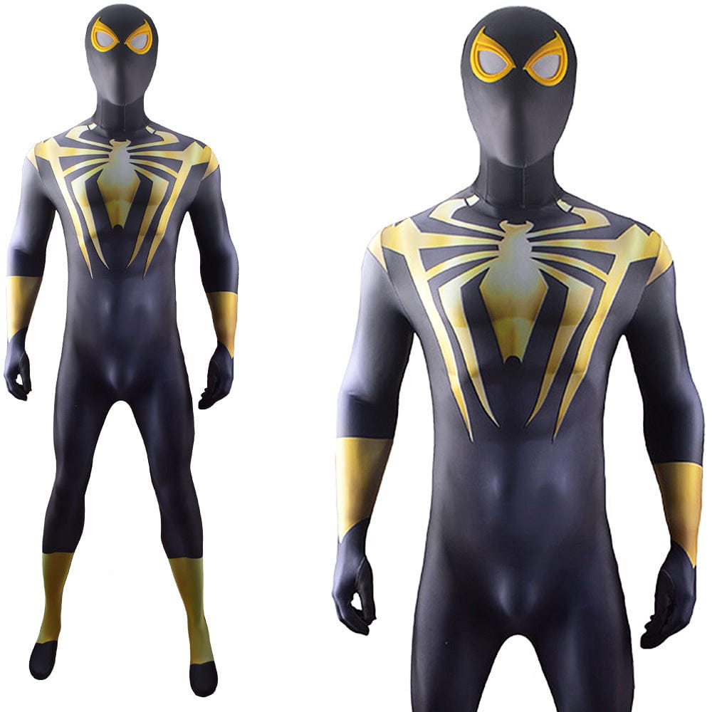 Gold Aaron Davis Iron Spider-man Jumpsuits Costume Adult Bodysuit