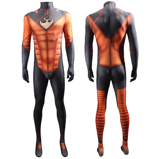 Human Torch Fantastic Four Jumpsuit Costume Adult Halloween Bodysuit