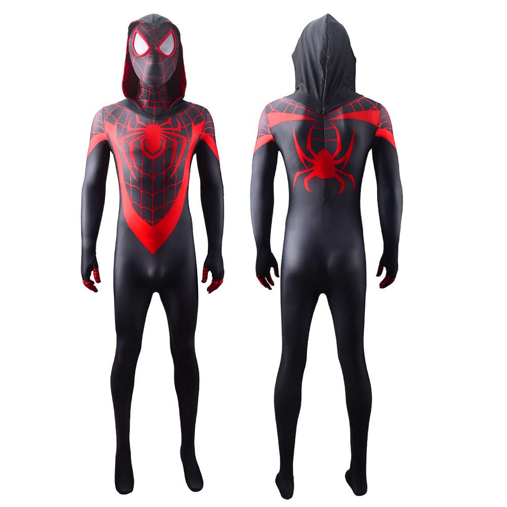 Spider-Man Miles Morales Hooded Jumpsuits Costume Adult Bodysuit