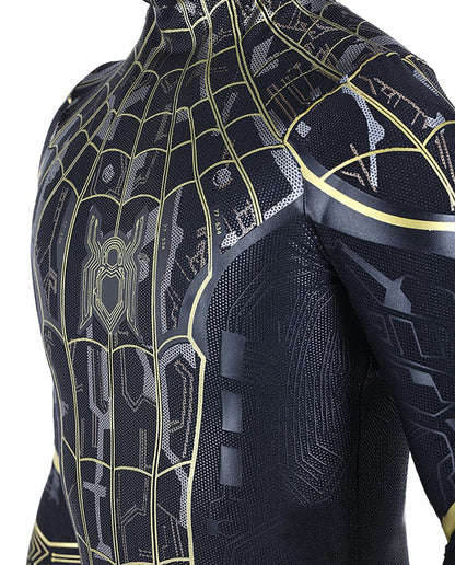 Upgraded Spider man No Way Home Black Gold Jumpsuits Adult Bodysuit