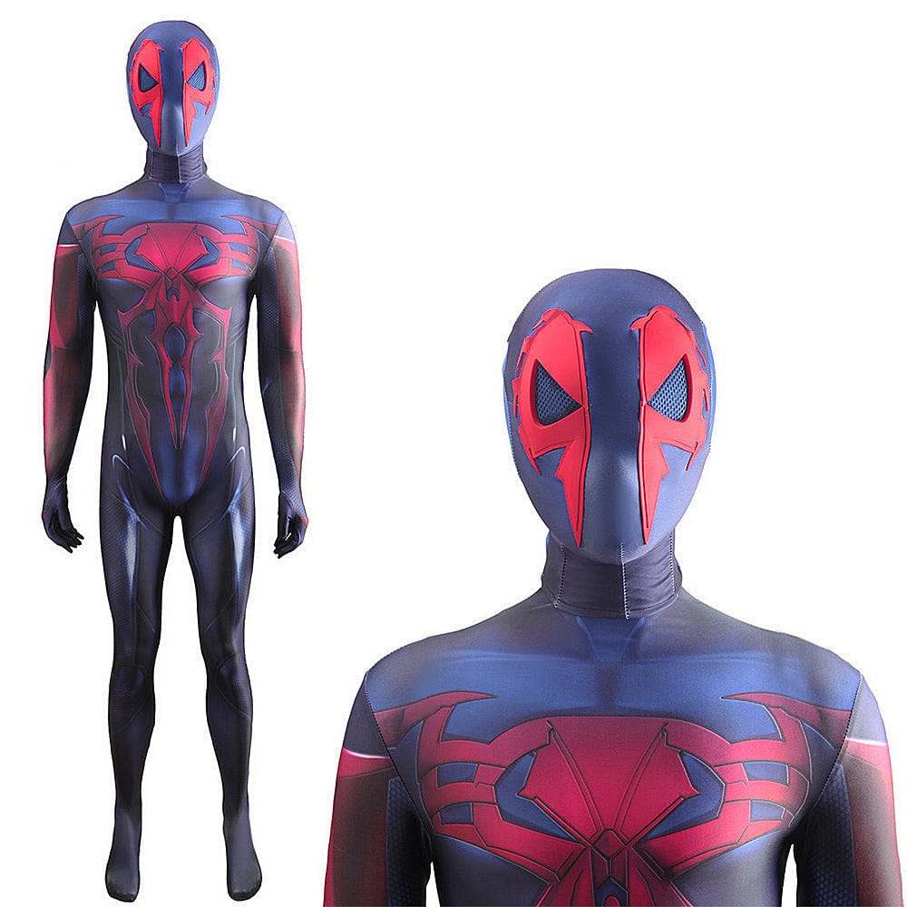 PS4 2099 Spiderman Jumpsuit Cosplay Costume Adult Halloween Bodysuit