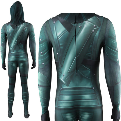 Green Arrow Suit Oliver Queen Jumpsuits Costume Adult Halloween Bodysuit