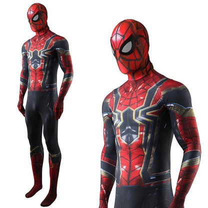 Iron Spiderman Jumpsuits Cosplay Costume Adult Halloween Bodysuit