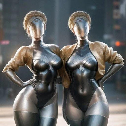 Atomic Heart Twins Female Robot Jumpsuits Costume Adult Bodysuit