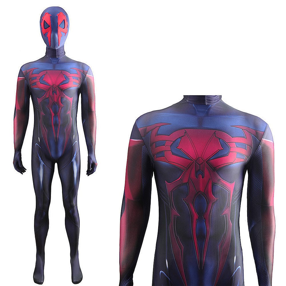 PS4 2099 Spiderman Jumpsuit Cosplay Costume Adult Halloween Bodysuit