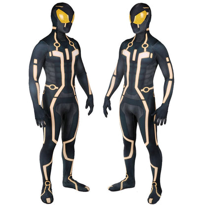 Tron Legacy Spider Man Yellow Jumpsuits Costume Adult Bodysuit