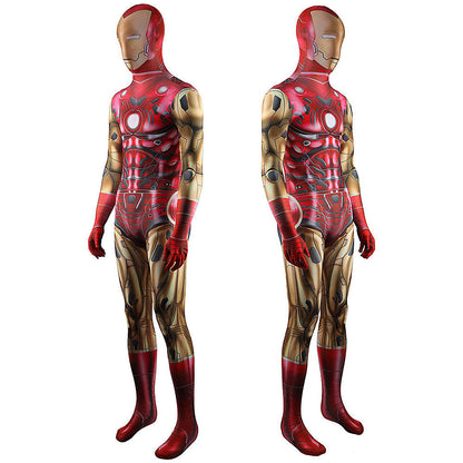 Comics Iron Man Red Jumpsuits Cosplay Costume Adult Halloween Bodysuit